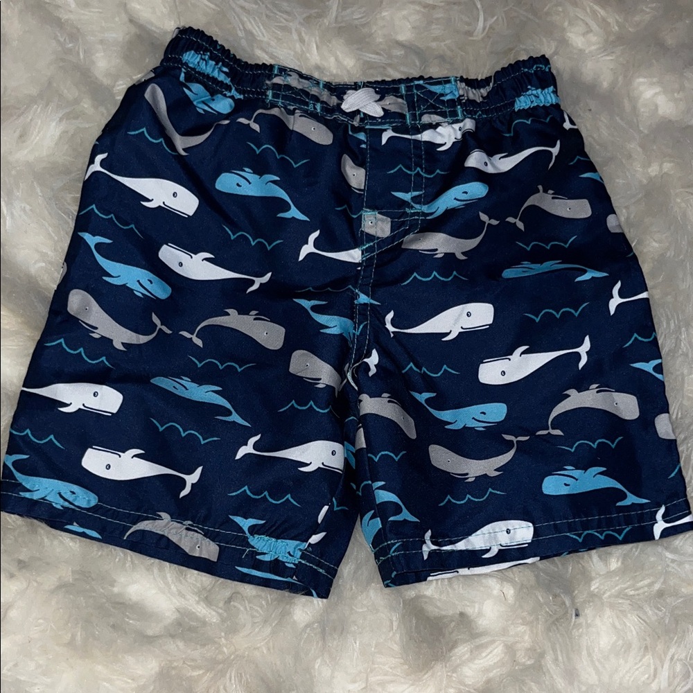 Freestyle Revolution Navy Whale Print Swim Trunks